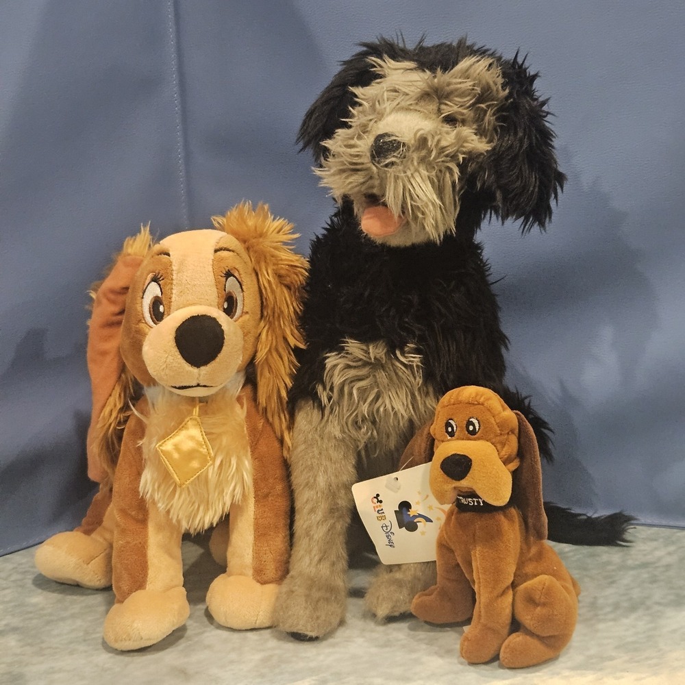 Disney Lady & The Tramp Plush Bundle Live Action Tramp Trusty Club Disney